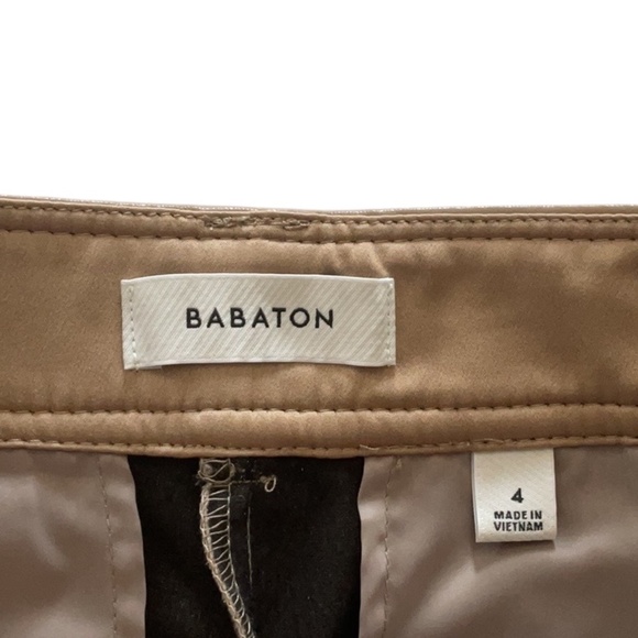 Aritzia Babaton Command Cropped Faux Leather Pant Tan size 4 - Picture 8 of 15